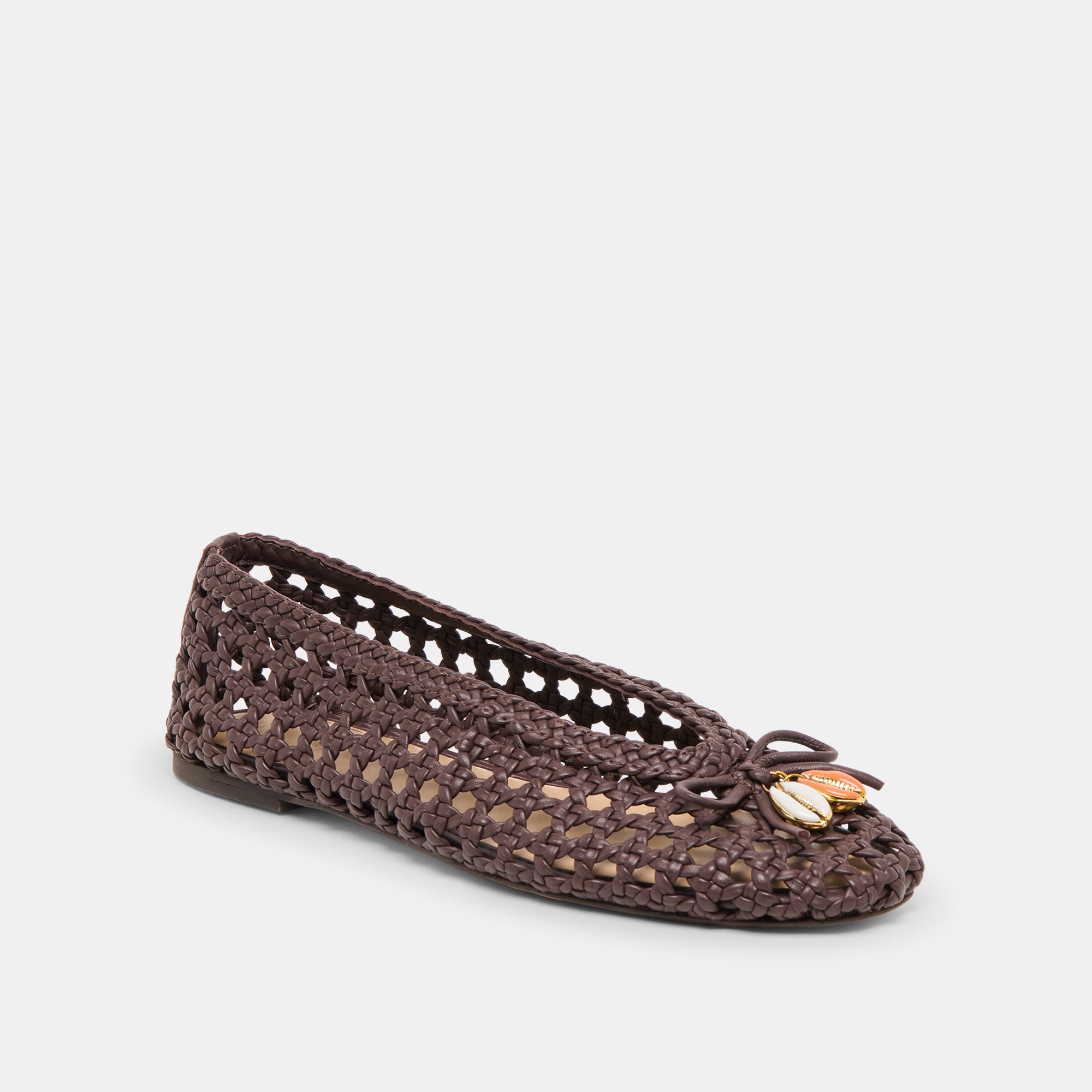CASON BALLET FLATS DK BROWN WOVEN LEATHER - view 3