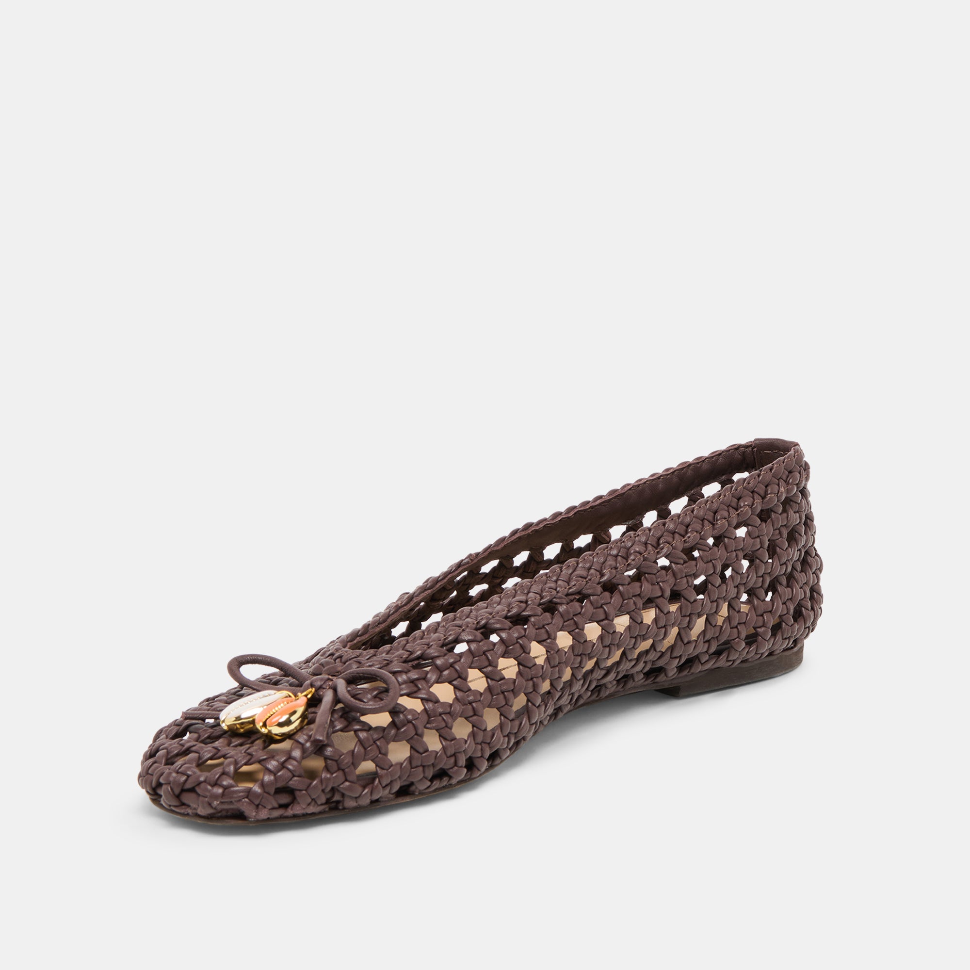 CASON BALLET FLATS DK BROWN WOVEN LEATHER - view 6
