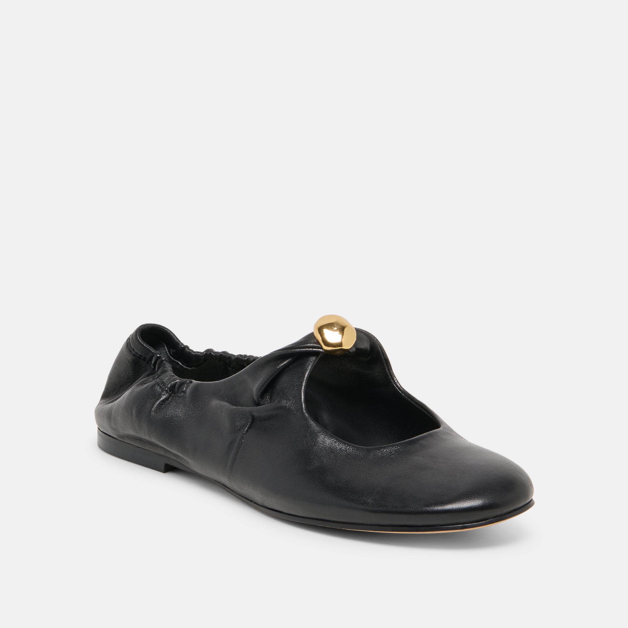 CORNEL FLATS BLACK LEATHER - view 2