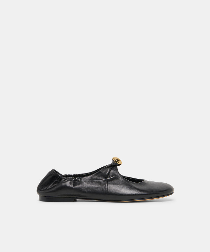 Cornel Black Leather Flats | Dolce Vita