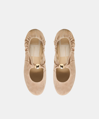 CORNEL FLATS CAMEL SUEDE