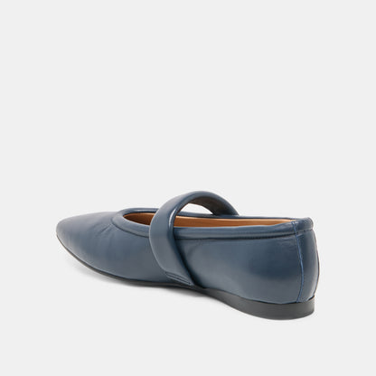 FERA BALLET FLATS NAVY LEATHER