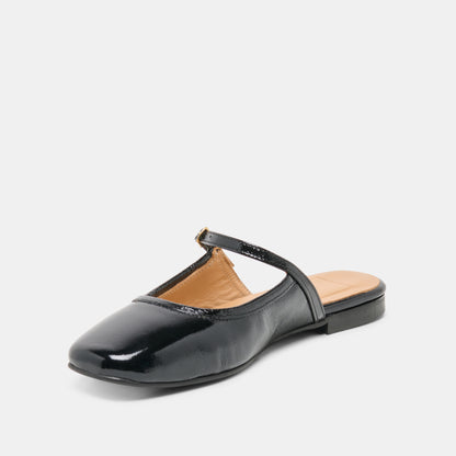 ELIO FLATS BLACK LEATHER