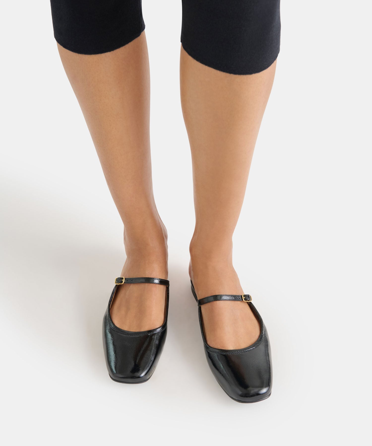 ELIO FLATS BLACK LEATHER - view 2