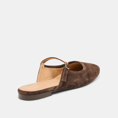 ELIO FLATS DK BROWN SUEDE