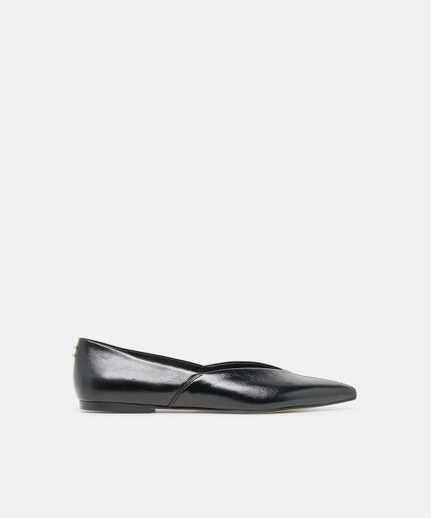 Gema Black Leather Flats | Dolce Vita