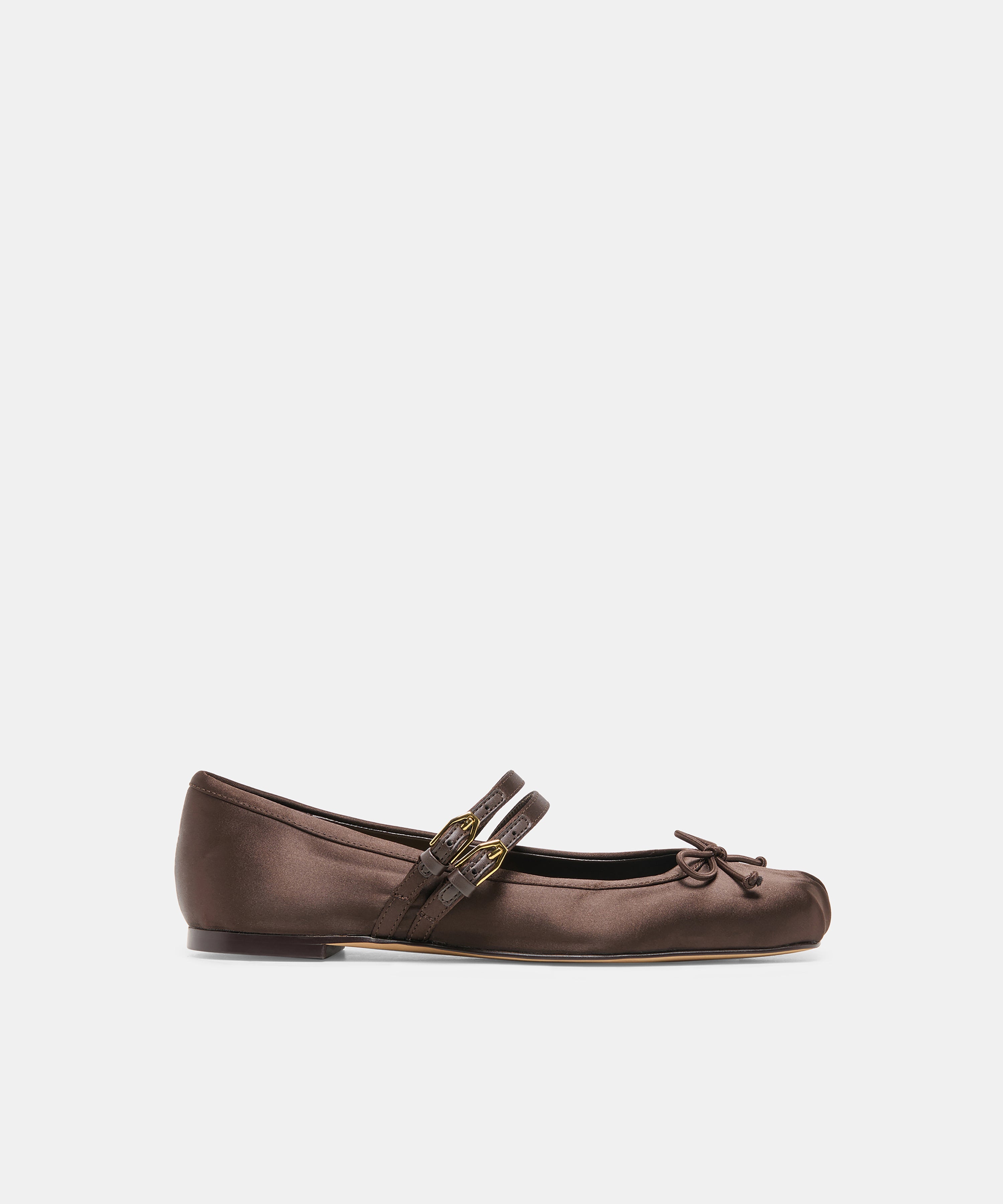 GIBSEN BALLET FLATS DK CHOCOLATE SATIN
