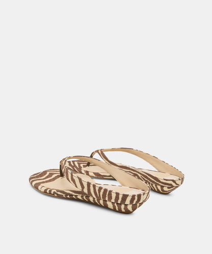 GIZEL SANDALS BEIGE ZEBRA RAFFIA