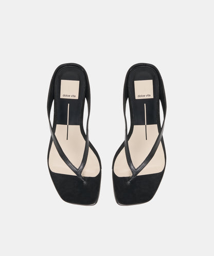 GIZEL SANDALS BLACK LEATHER