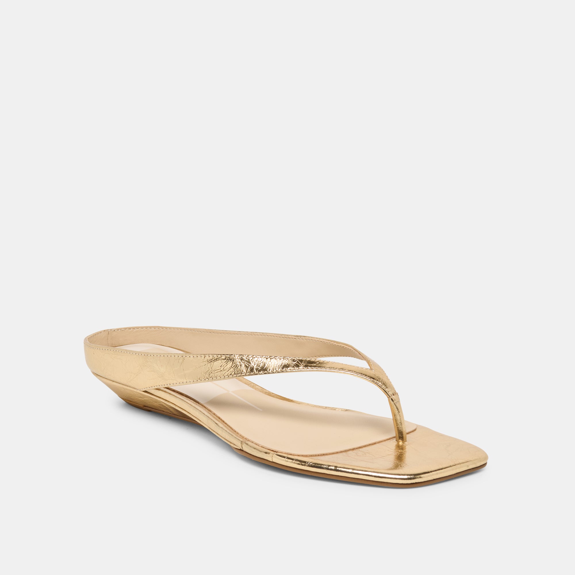 GIZEL SANDALS GOLD CRINKLE PATENT - view 3