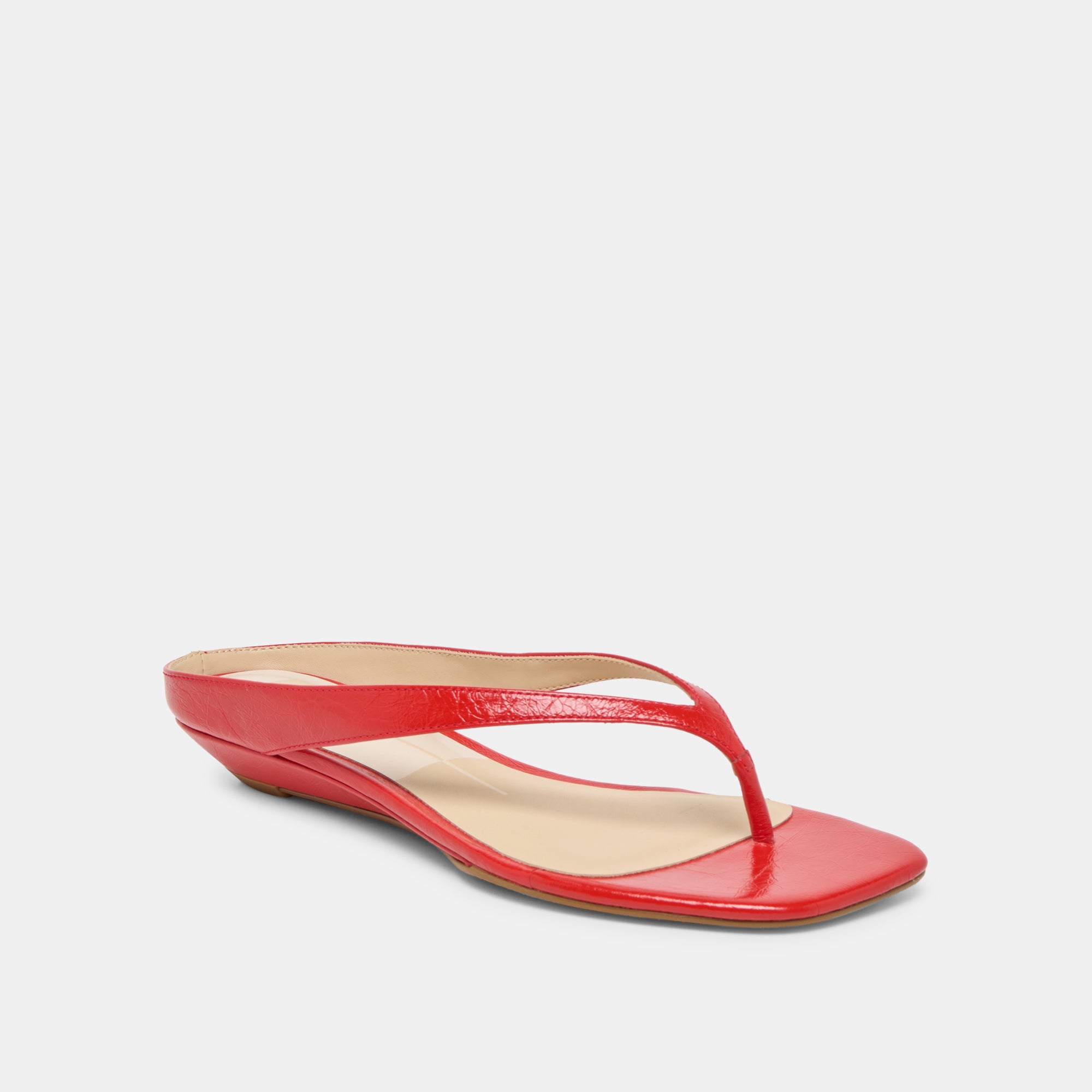 GIZEL SANDALS RED CRINKLE PATENT - view 2