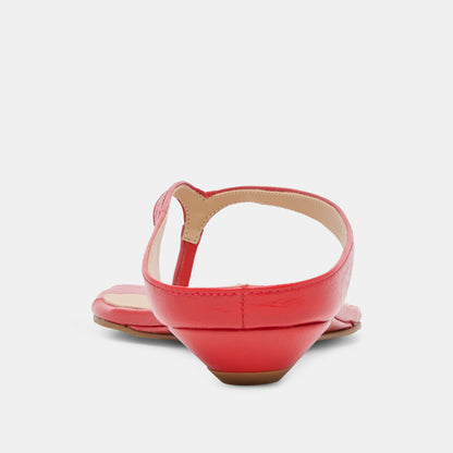 GIZEL SANDALS RED CRINKLE PATENT