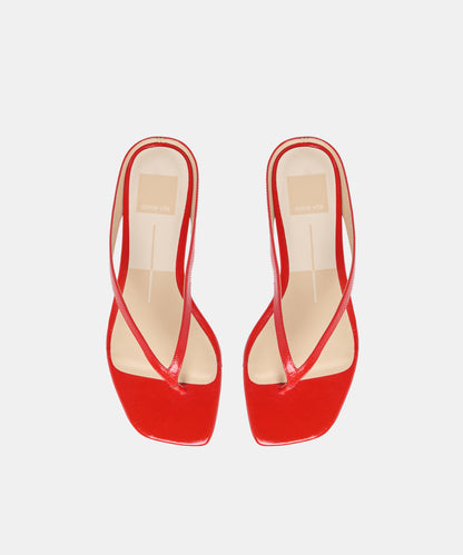GIZEL SANDALS RED CRINKLE PATENT