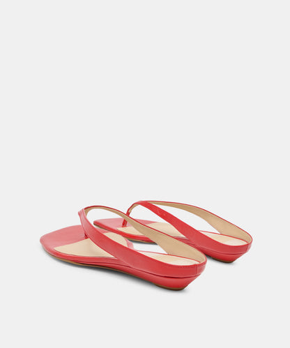 GIZEL SANDALS RED CRINKLE PATENT