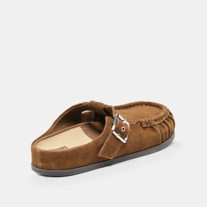 JEANNE FLATS CHESTNUT SUEDE