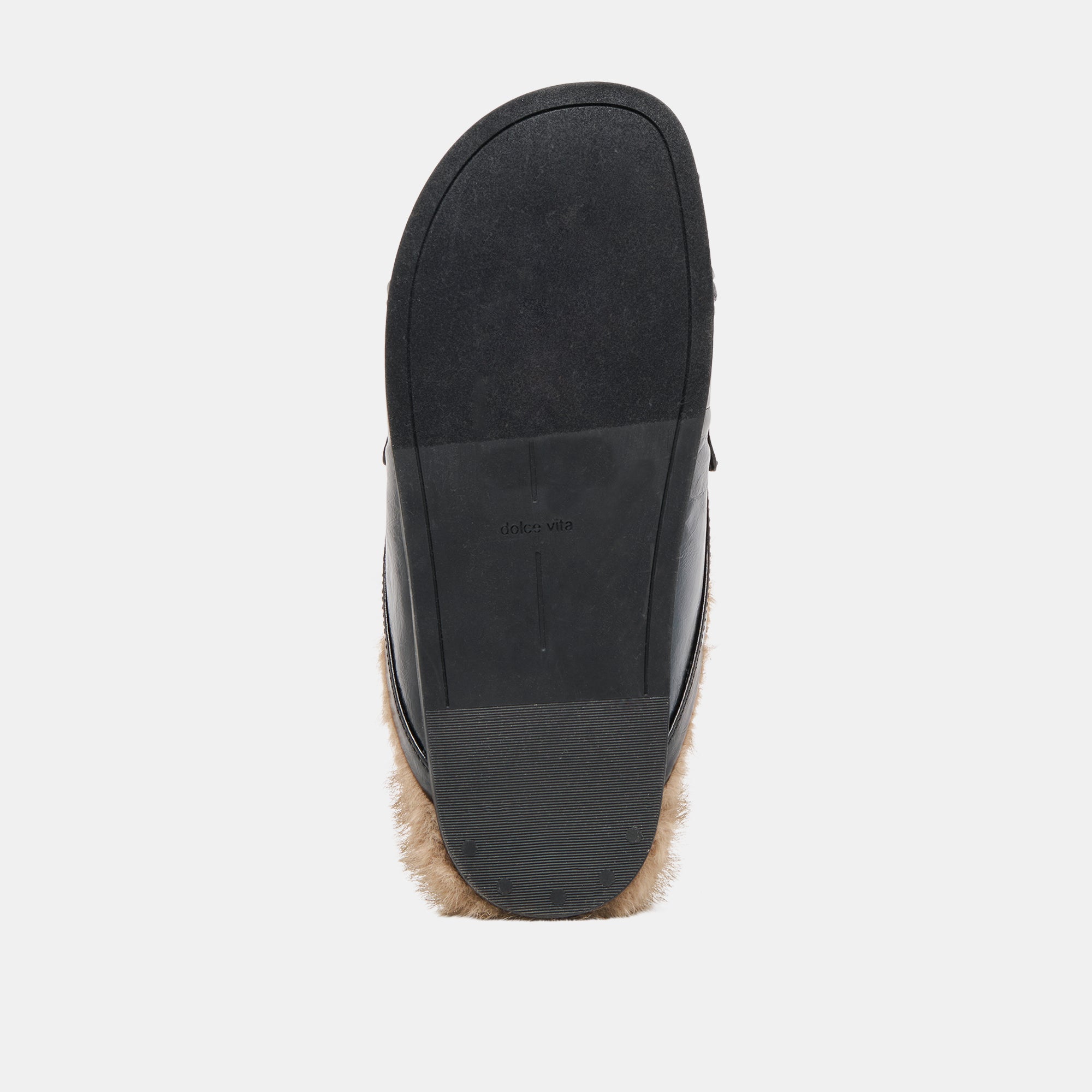 JODERO PLUSH FLATS BLACK LEATHER