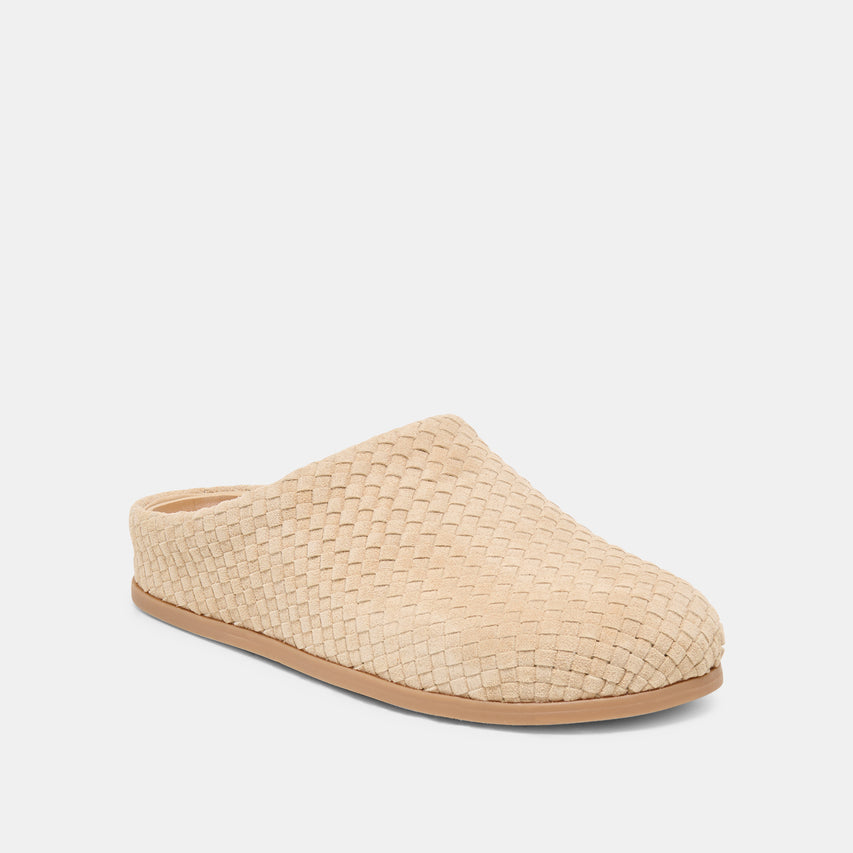 JUDITH WOVEN FLATS CAMEL WOVEN SUEDE