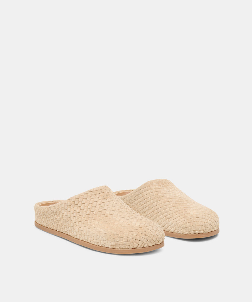 JUDITH WOVEN FLATS CAMEL WOVEN SUEDE
