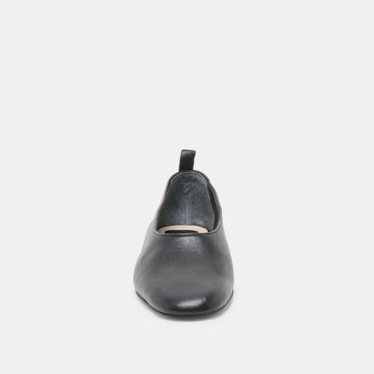 KORY BALLET FLATS BLACK LEATHER