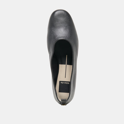 KORY BALLET FLATS BLACK LEATHER