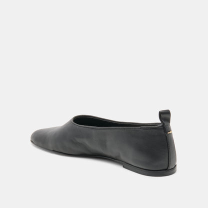 KORY BALLET FLATS BLACK LEATHER