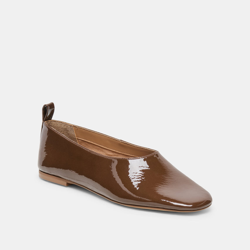 KORY BALLET FLATS WALNUT CRINKLE PATENT