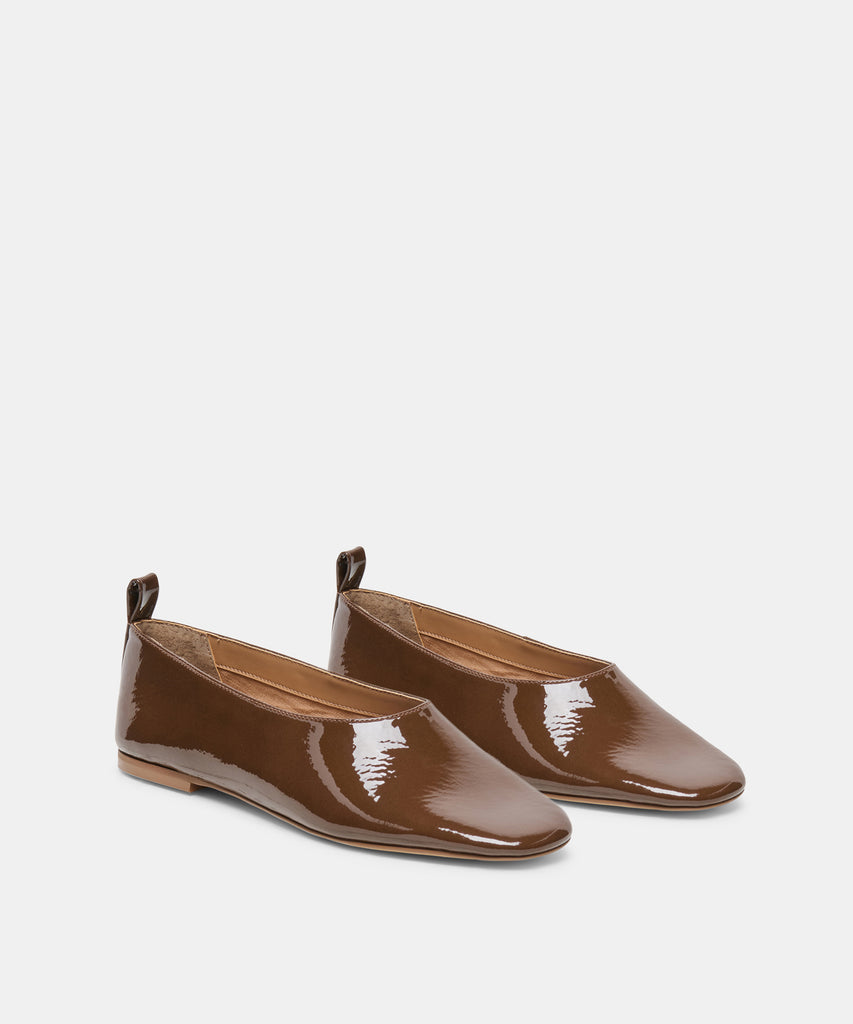 KORY BALLET FLATS WALNUT CRINKLE PATENT