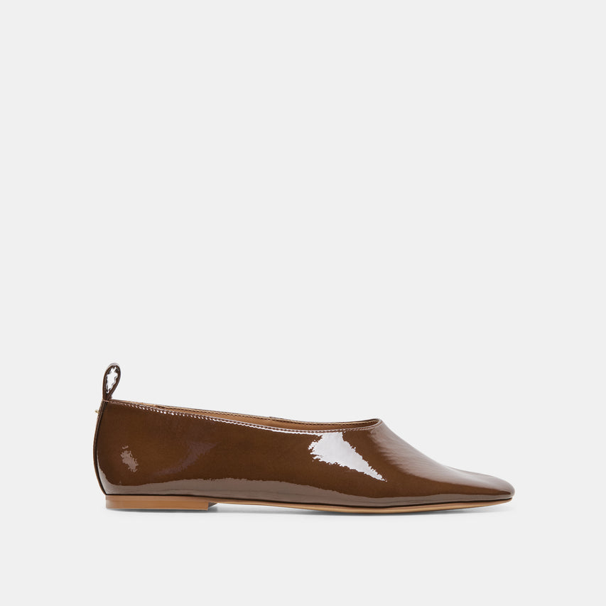 KORY Walnut Crinkle Patent Ballet Flats | Dolce Vita