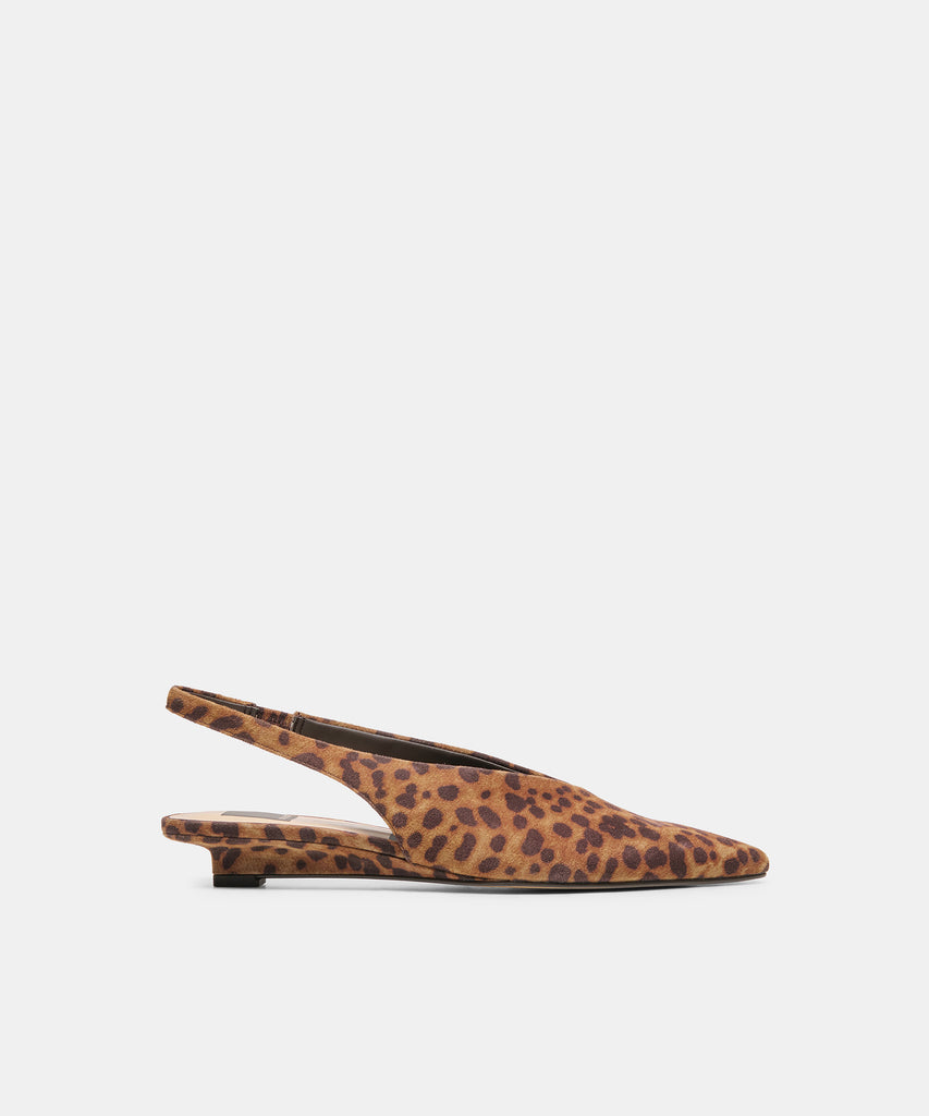 LEEROY FLATS DK LEOPARD PRINTED SUEDE