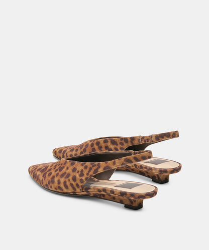 LEEROY FLATS DK LEOPARD PRINTED SUEDE