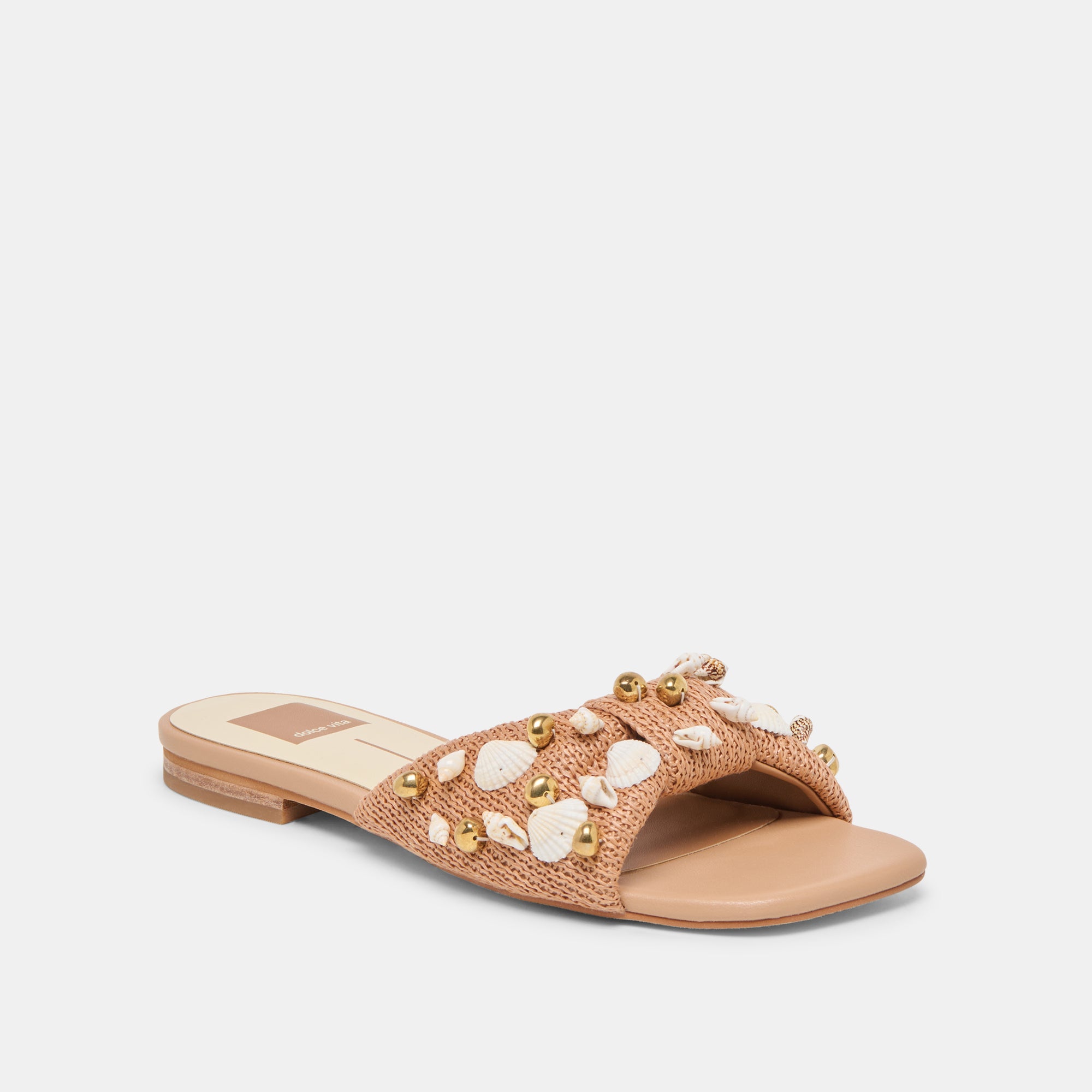 LIZZA SANDALS TOFFEE BEADED RAFFIA - view 3
