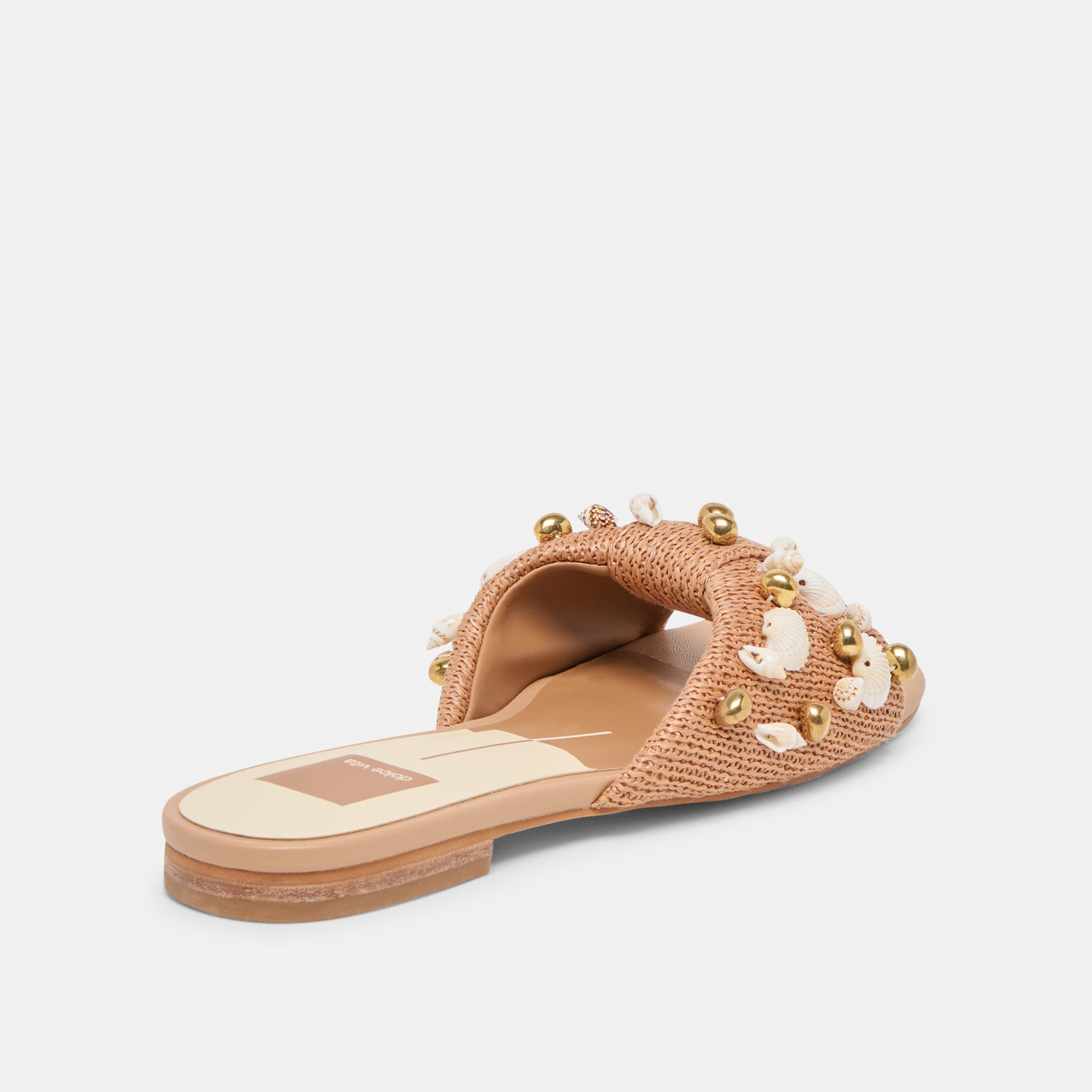 LIZZA SANDALS TOFFEE BEADED RAFFIA - view 4