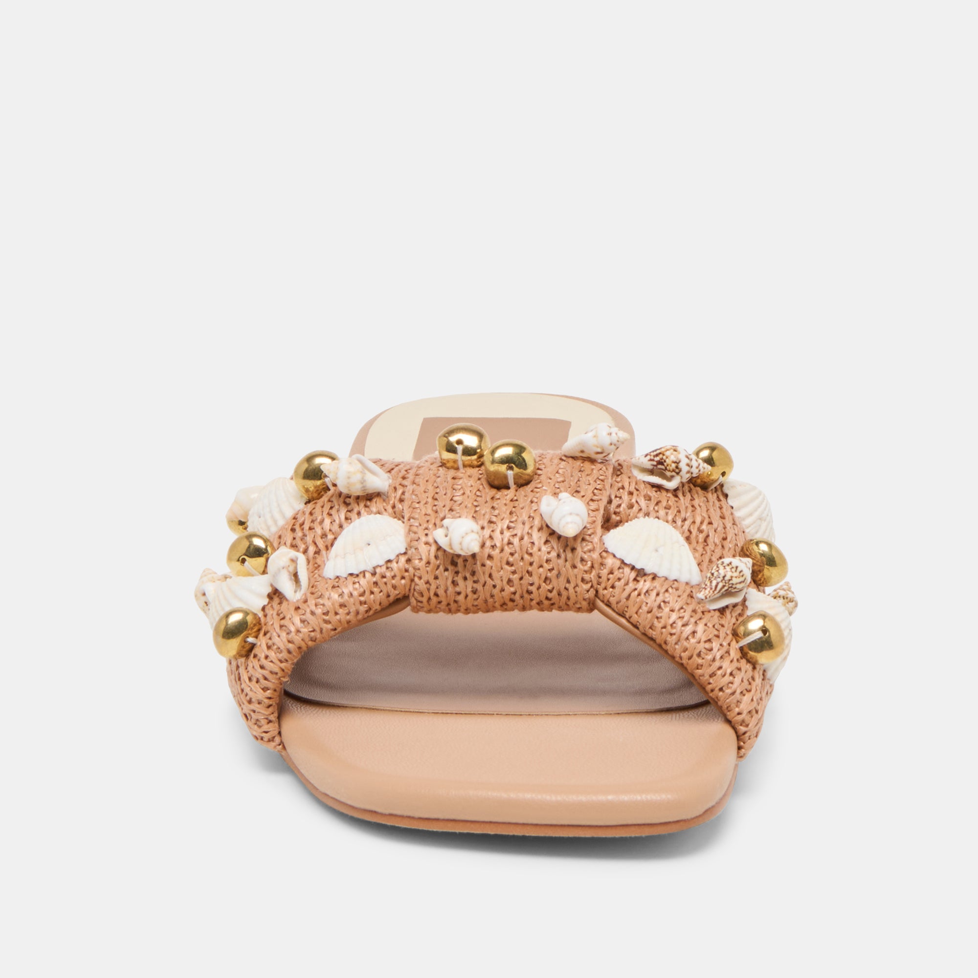 LIZZA SANDALS TOFFEE BEADED RAFFIA - view 7