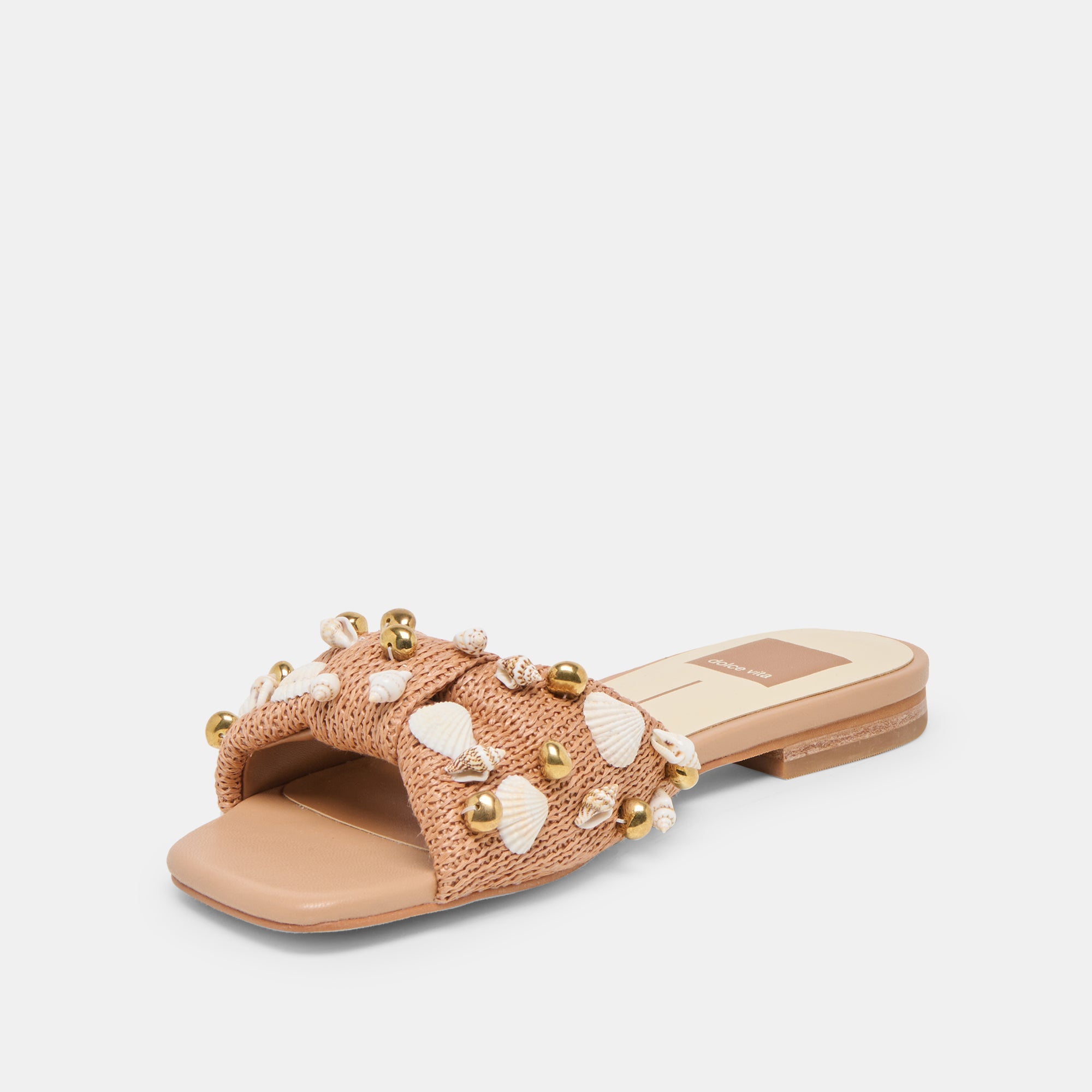 LIZZA SANDALS TOFFEE BEADED RAFFIA - view 5