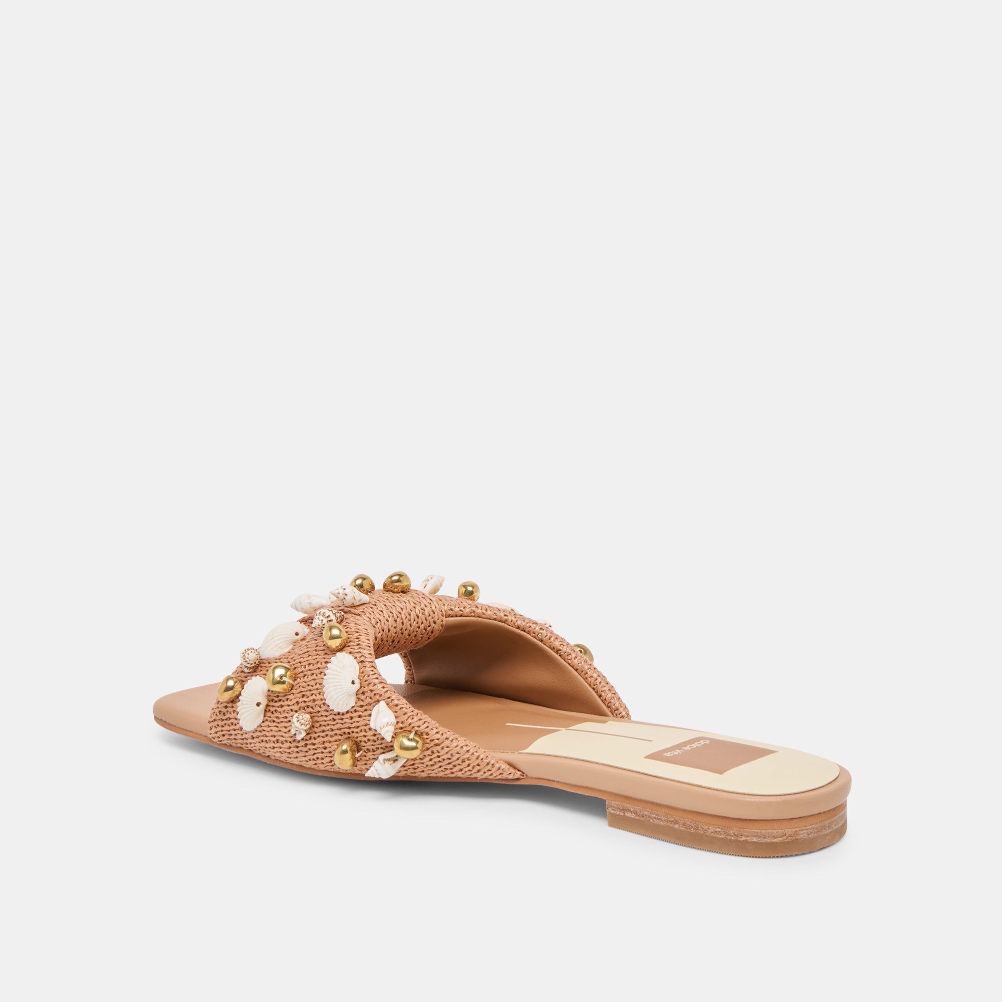 LIZZA SANDALS TOFFEE BEADED RAFFIA - view 6