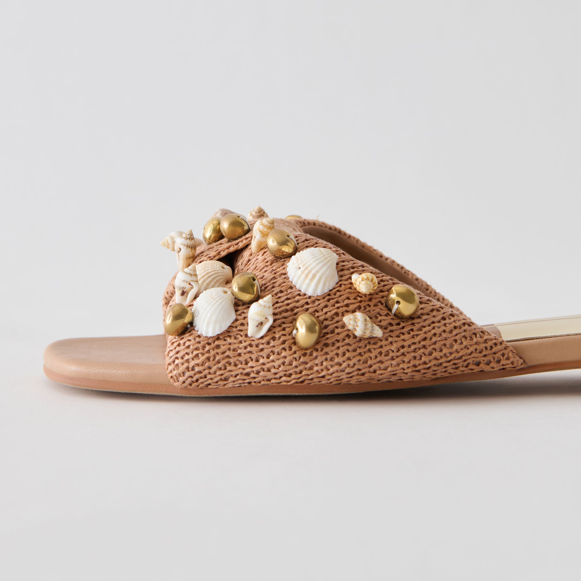 LIZZA SANDALS TOFFEE BEADED RAFFIA - view 2