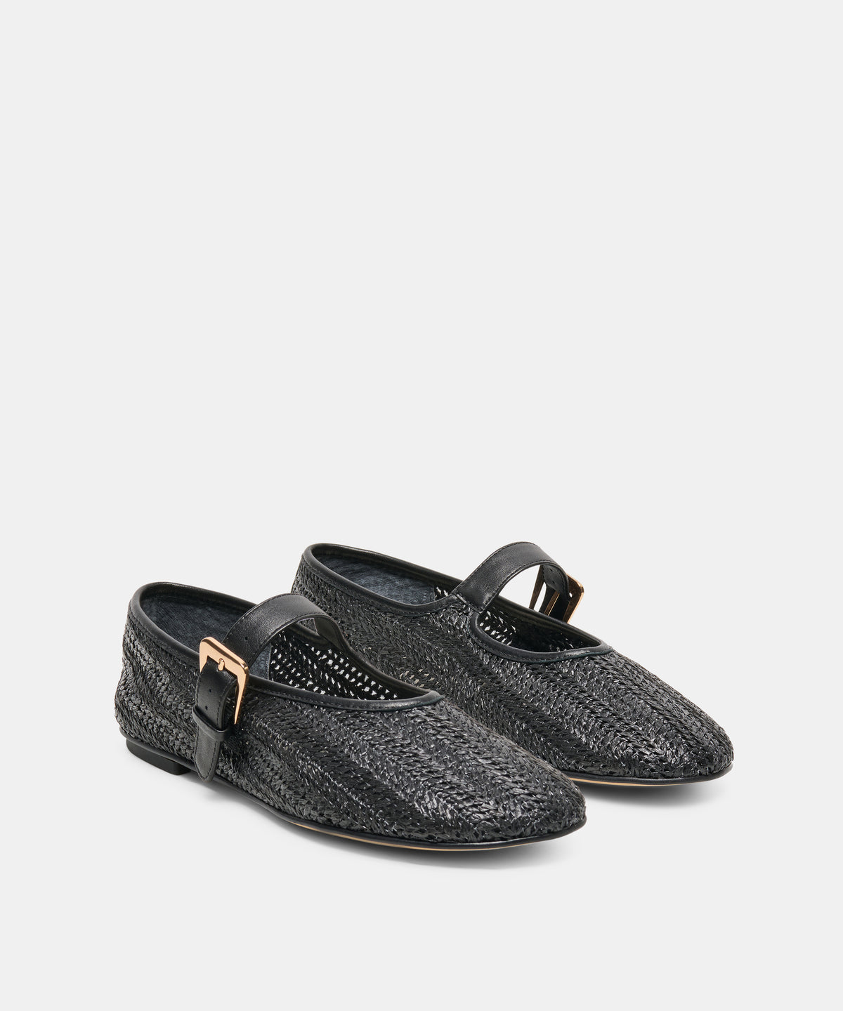 LONNIE BALLET FLATS ONYX WOVEN RAFFIA - view 2