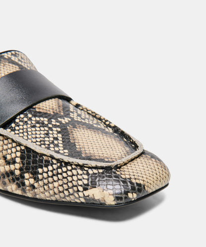 LYNEE LOAFERS SNAKE PRINT EMBOSSED LEATHER