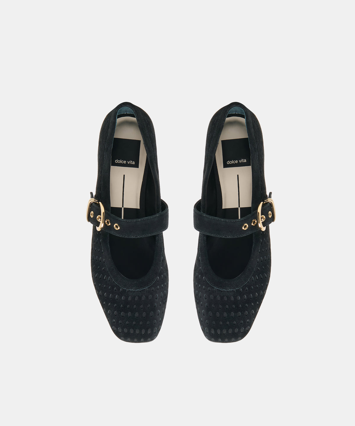 MIKELA BALLET FLATS ONYX PERFORATED SUEDE - view 3
