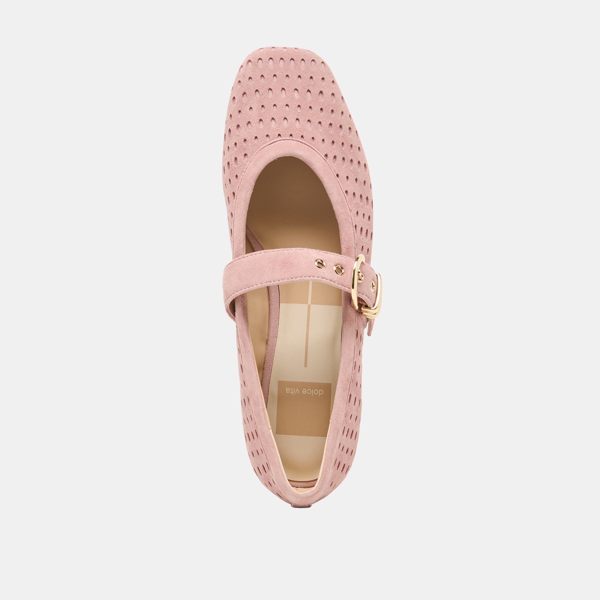 MIKELA BALLET FLATS PINK PERFORATED SUEDE - view 8