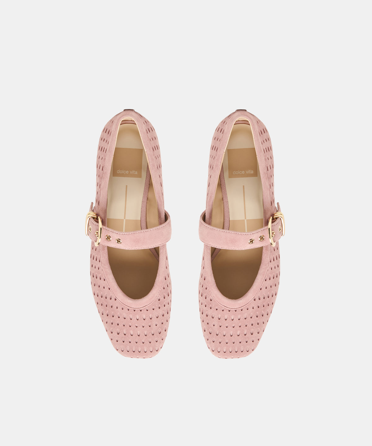 MIKELA BALLET FLATS PINK PERFORATED SUEDE - view 3