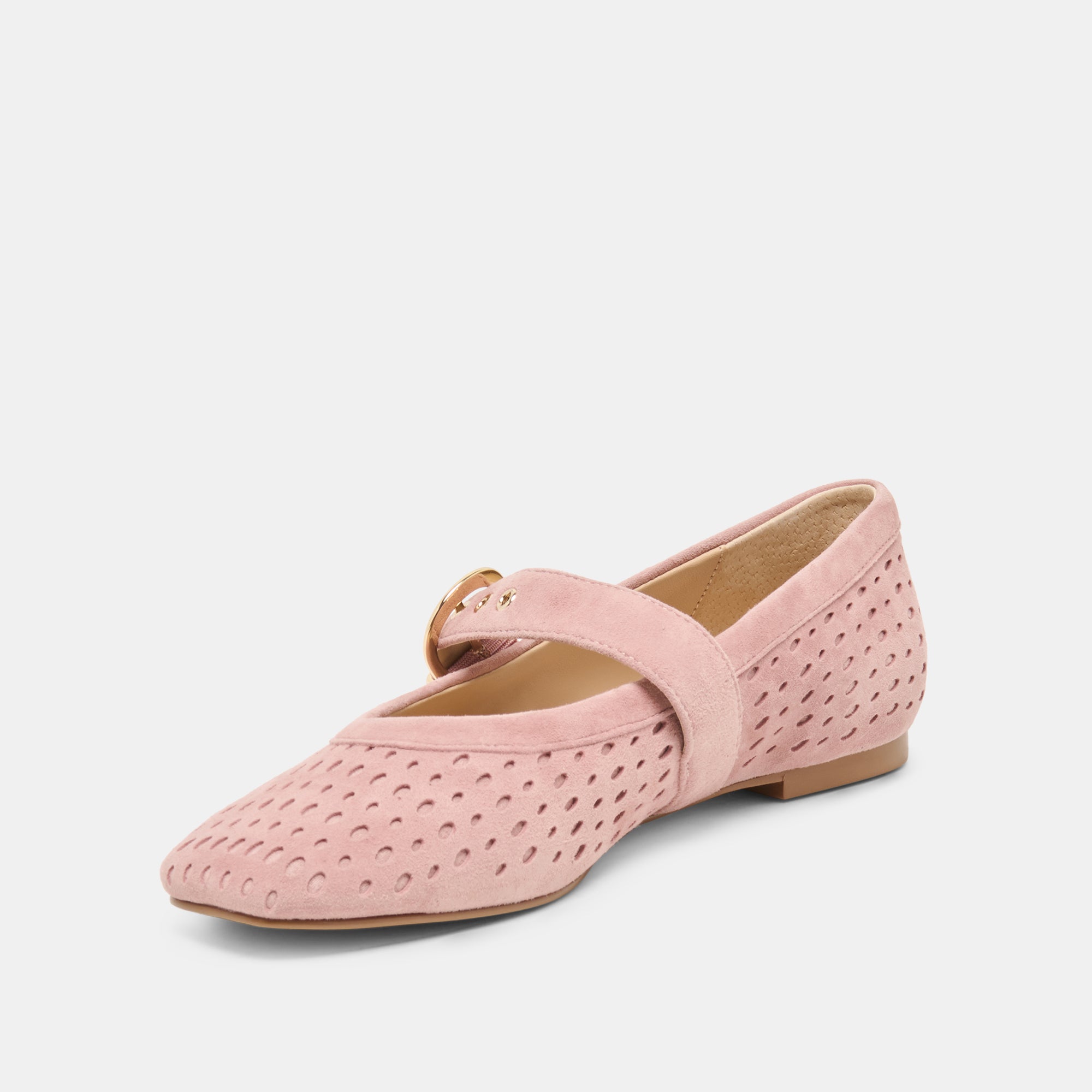 MIKELA BALLET FLATS PINK PERFORATED SUEDE - view 4