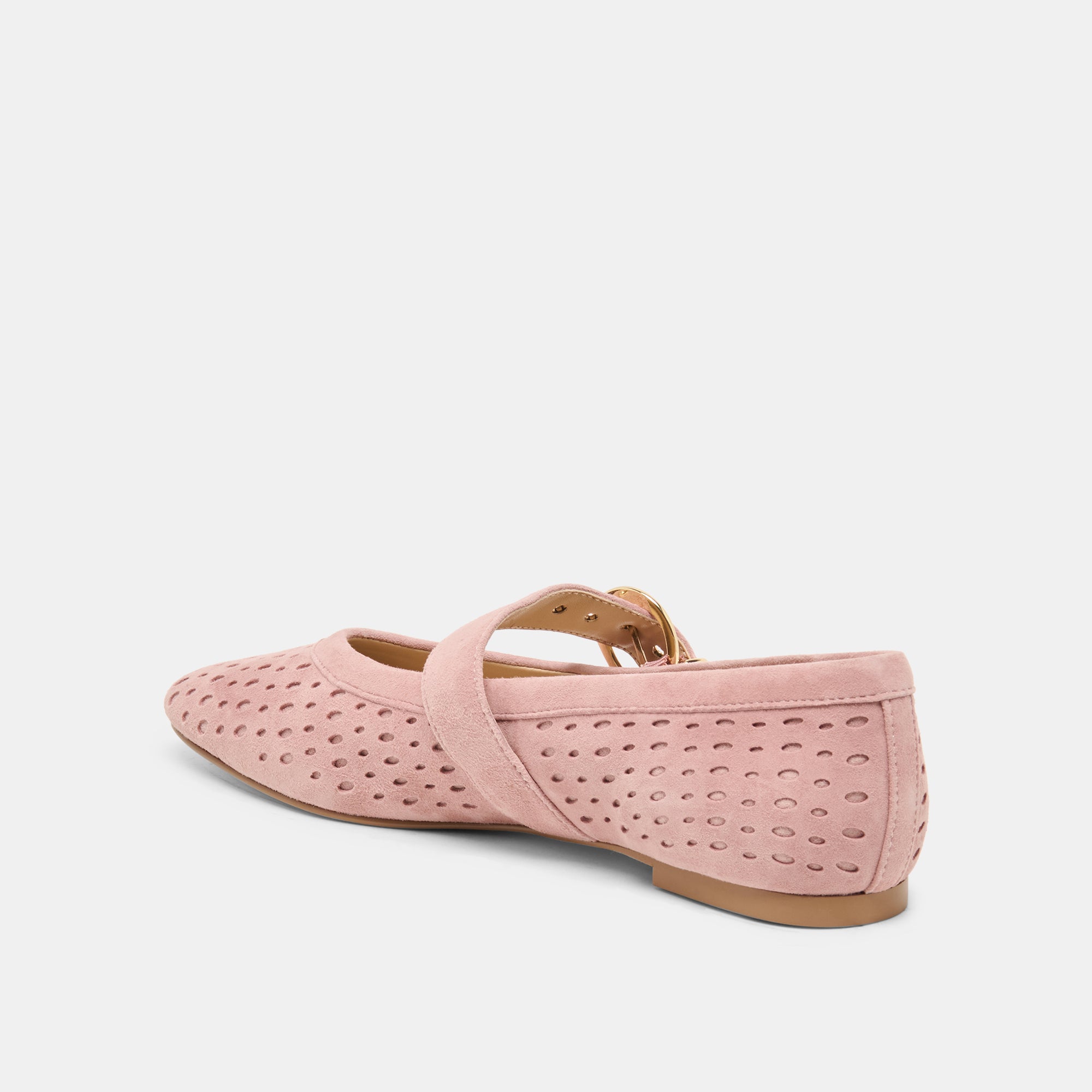 MIKELA BALLET FLATS PINK PERFORATED SUEDE - view 5