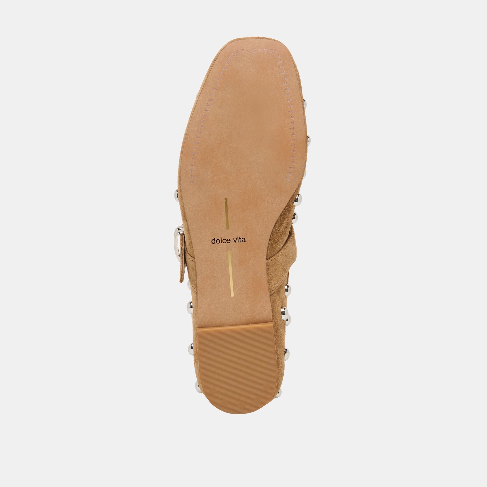 MIKEL STUD BALLET FLATS LT BROWN SUEDE - view 11