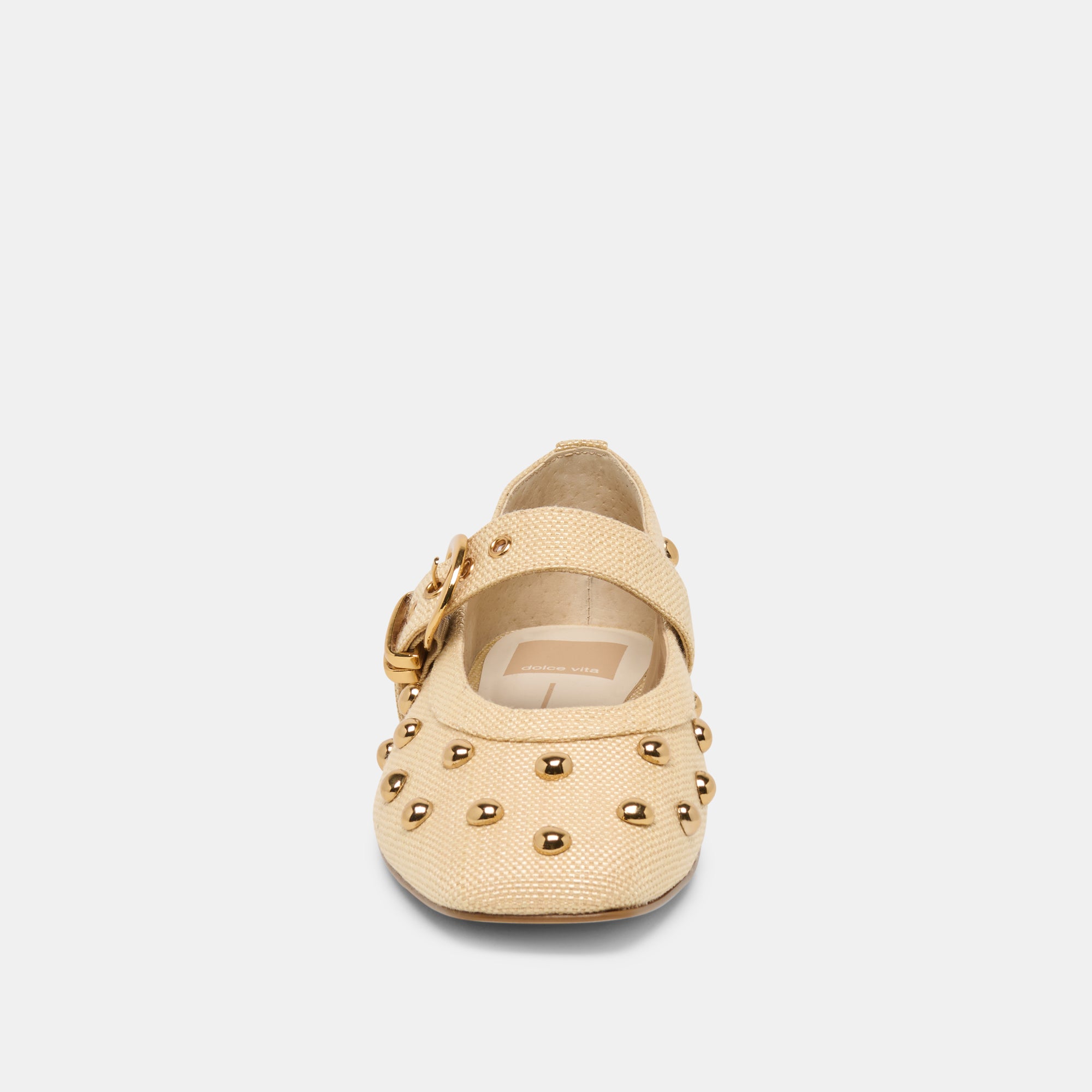 MIKEL STUD BALLET FLATS LT NATURAL RAFFIA - view 9