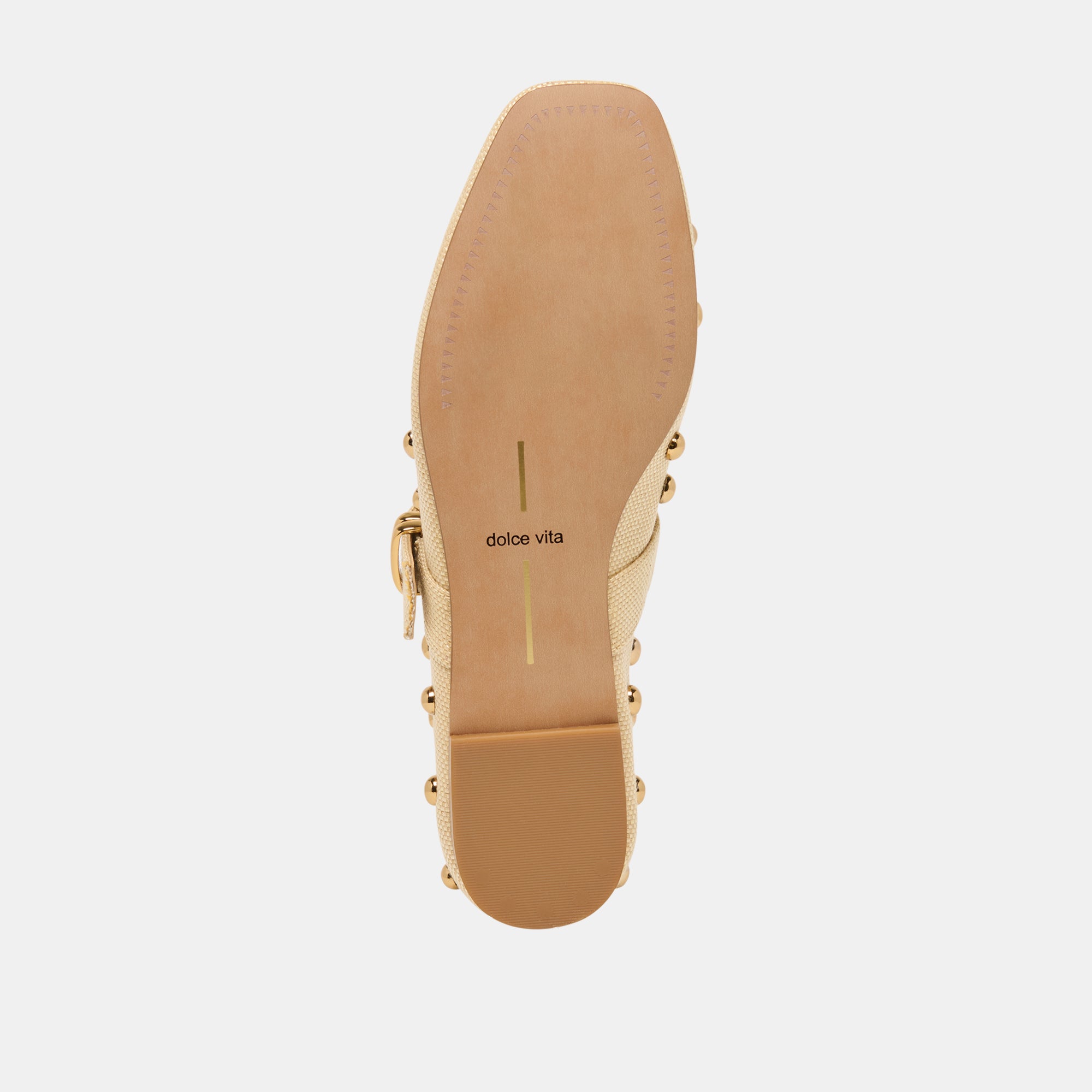 MIKEL STUD BALLET FLATS LT NATURAL RAFFIA - view 12