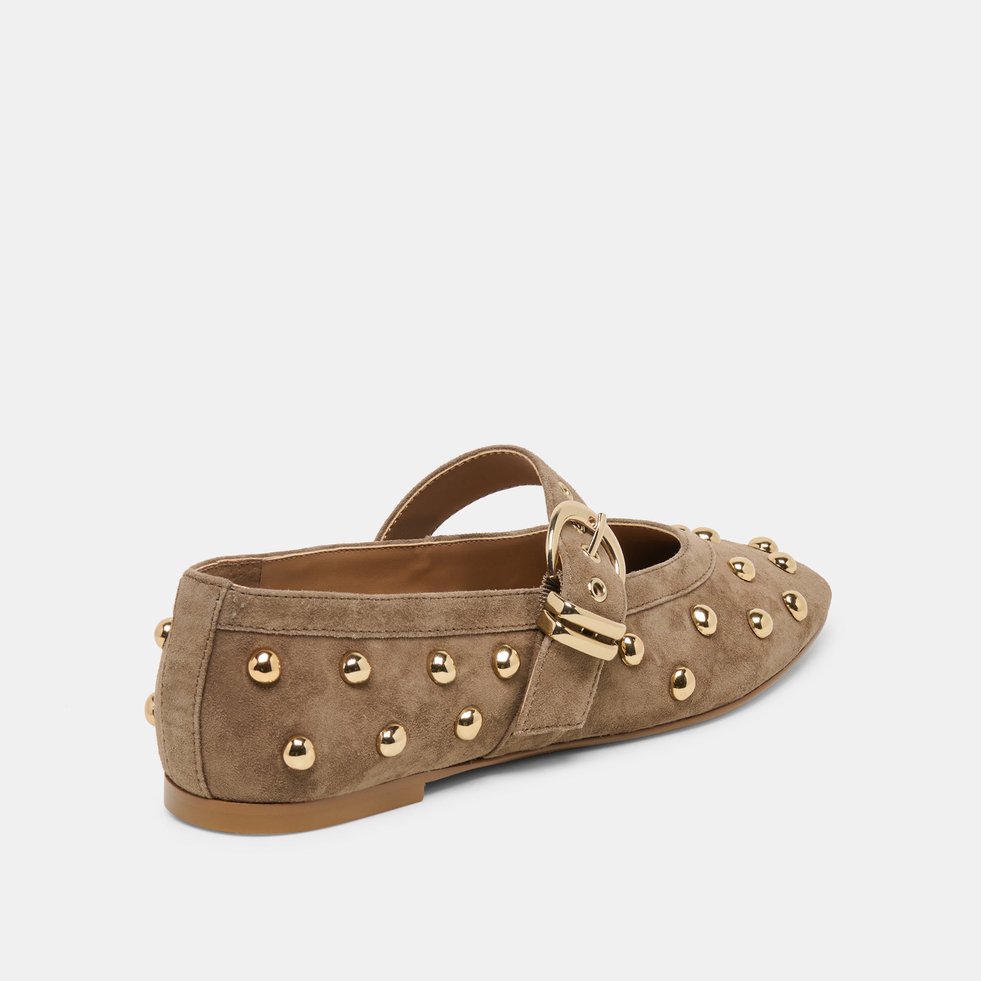 MIKEL STUD BALLET FLATS OLIVE SUEDE - view 3