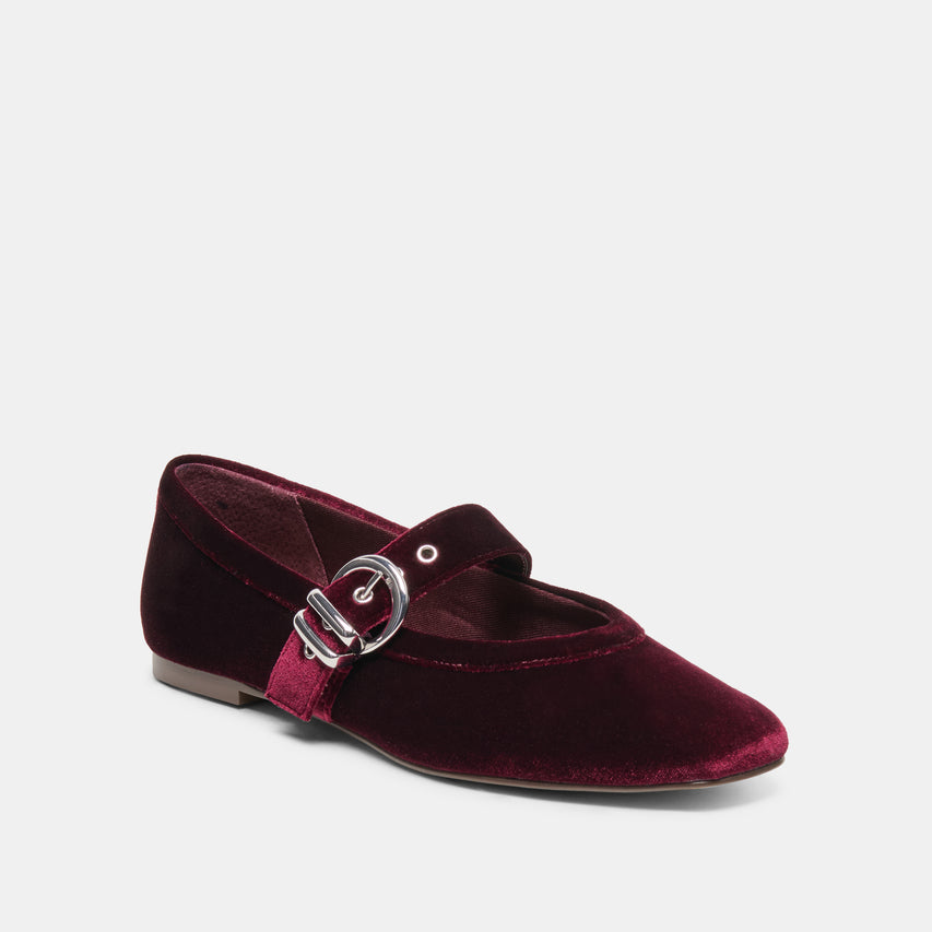 MIKEL VELVET BALLET FLATS BORDEAUX VELVET