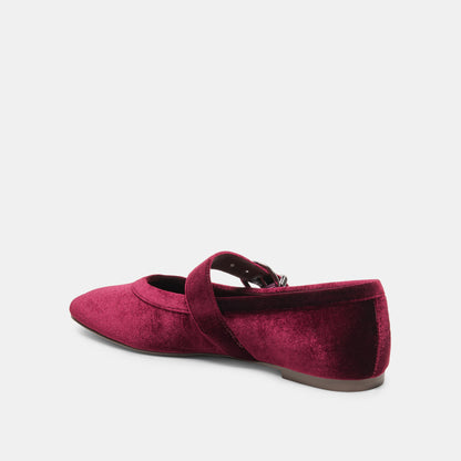 MIKEL VELVET BALLET FLATS BORDEAUX VELVET