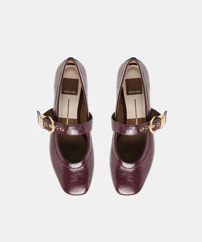MIKEL BALLET FLATS PLUM LEATHER